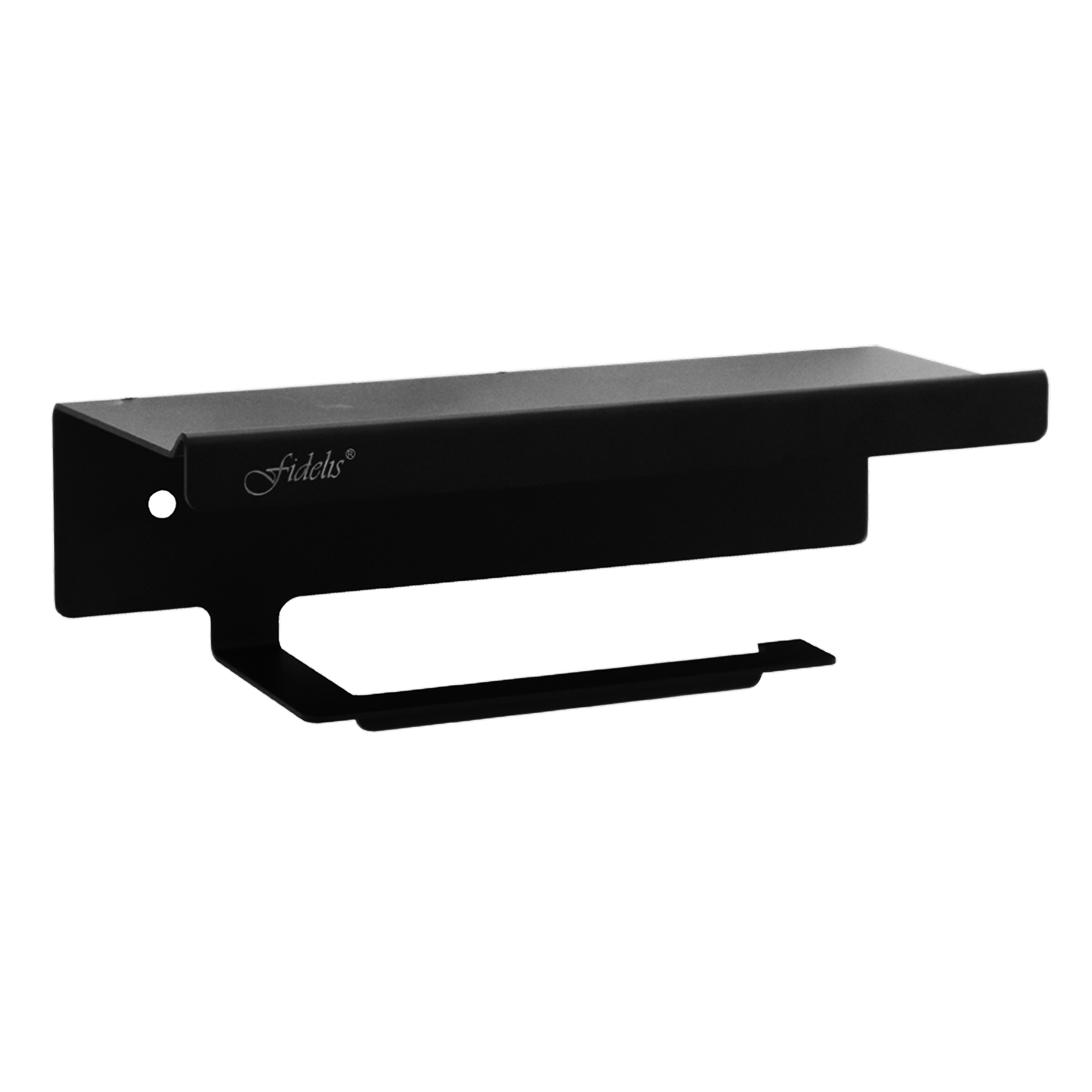 FAC-BK835013-Paper-Holder-with-Shelf-Ron-Series-Black