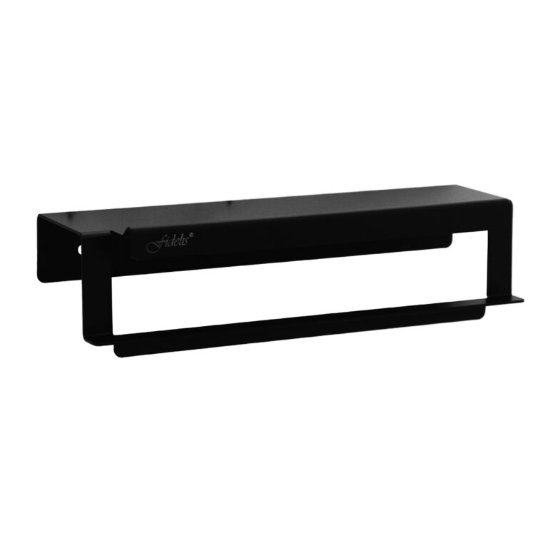 FAC-BK835014-Towel-Holder-with-Shelf-Ron-Series-Black