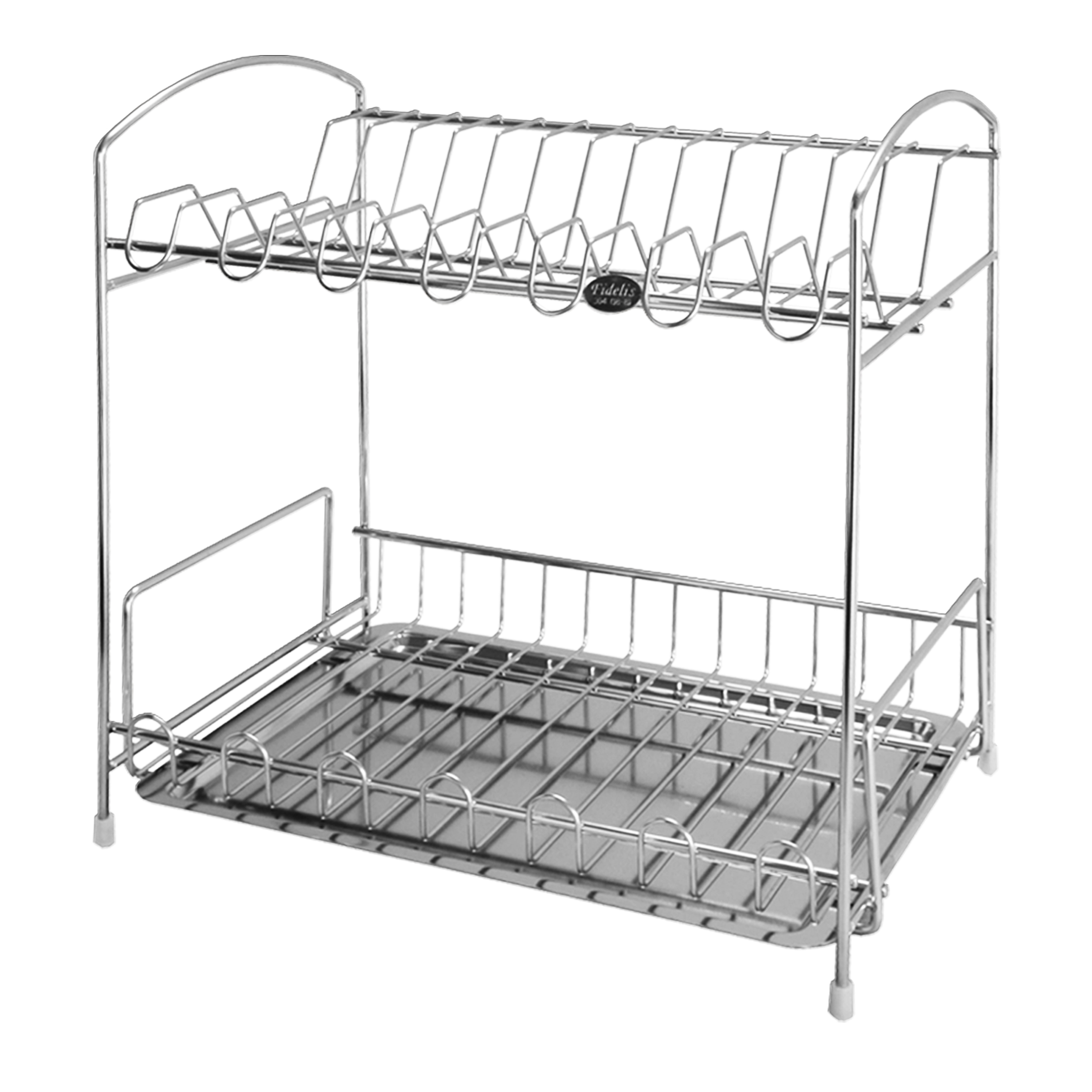 2 Tiers Dish Rack With Drip Tray 304 Stainless Steel Fidelis Singapore   FDR 620 2 Tiers Dish Rack With Drip Tray 304 Stainless Steel 