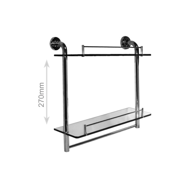 FG-3052-2-2-Tier-Glass-Shelf-with-Towel-Bar-Clear