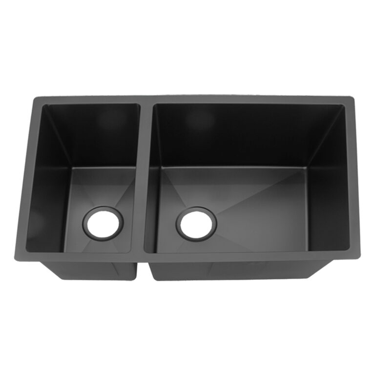 FSD-22336-Double-Bowl-Under-Mount-Sink-R10-Nano-Pearl-Black-Coating