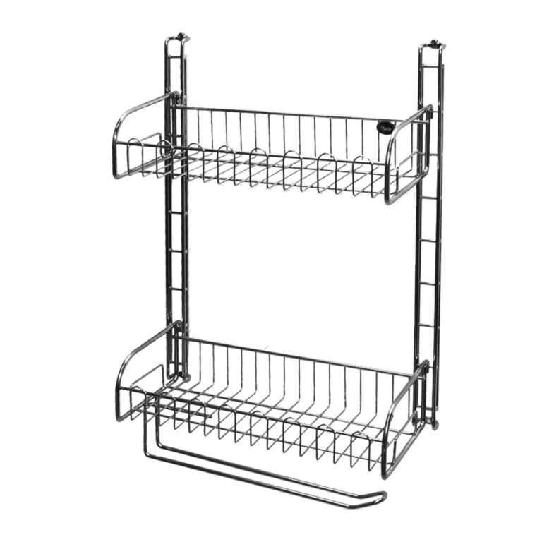 FT-94101-2-Tiers-Adjustable-Multi-Purpose-Rack-with-Paper-Towel-Holder-Wall-Mount